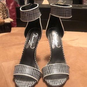 Black and White Ankle Strap Sandal